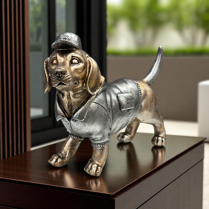 Baseball Pup Resin Sculpture