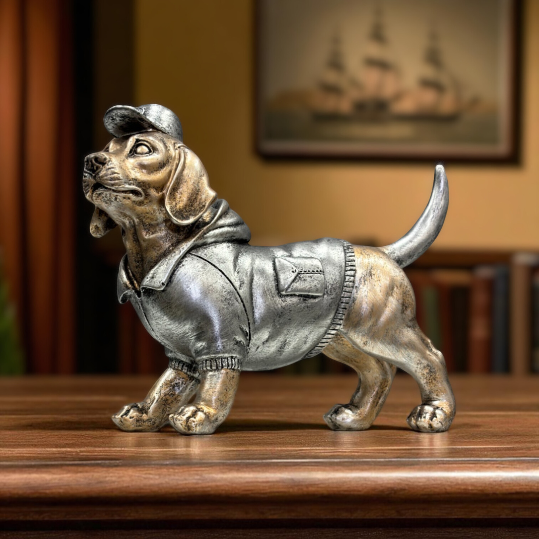 Baseball Pup Resin Sculpture
