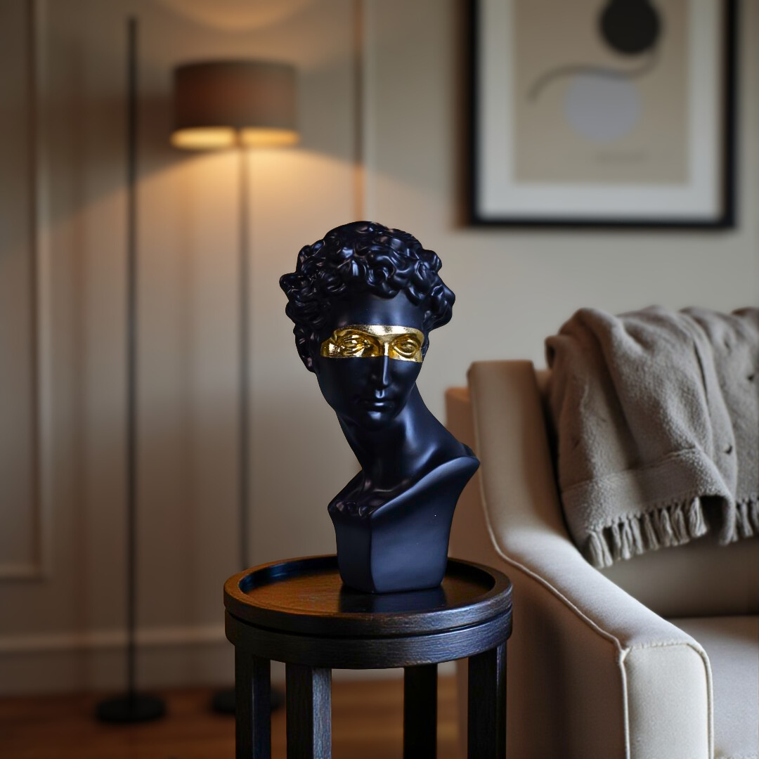 David Bust with Gold Accent - Resin Home Decor Sculpture