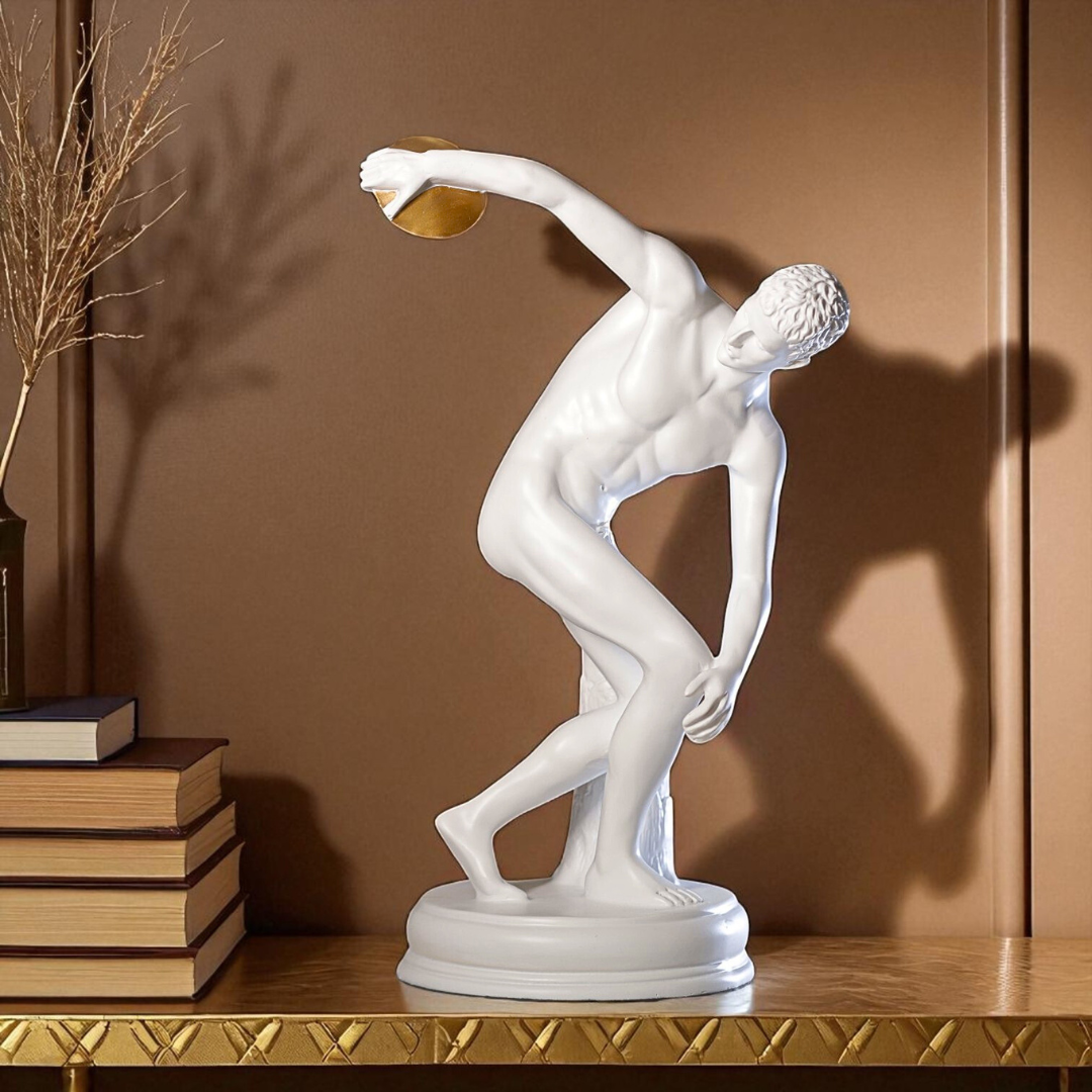 Discus Throwing Athlete Resin Sculpture