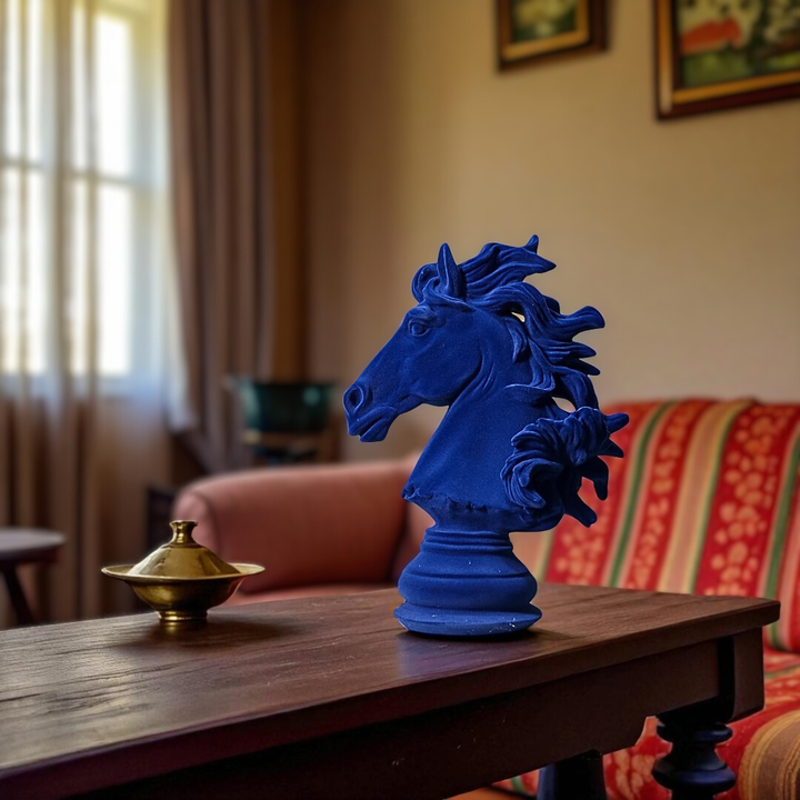 Horse Head Blue Velvet Finish