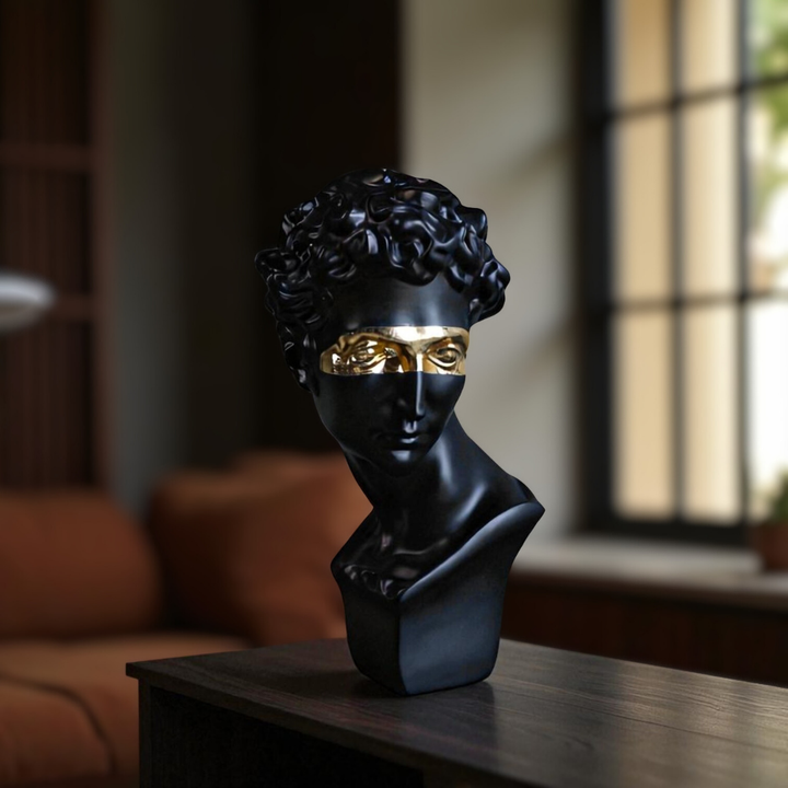 David Bust with Gold Accent - Resin Home Decor Sculpture