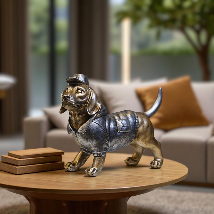 Baseball Pup Resin Sculpture