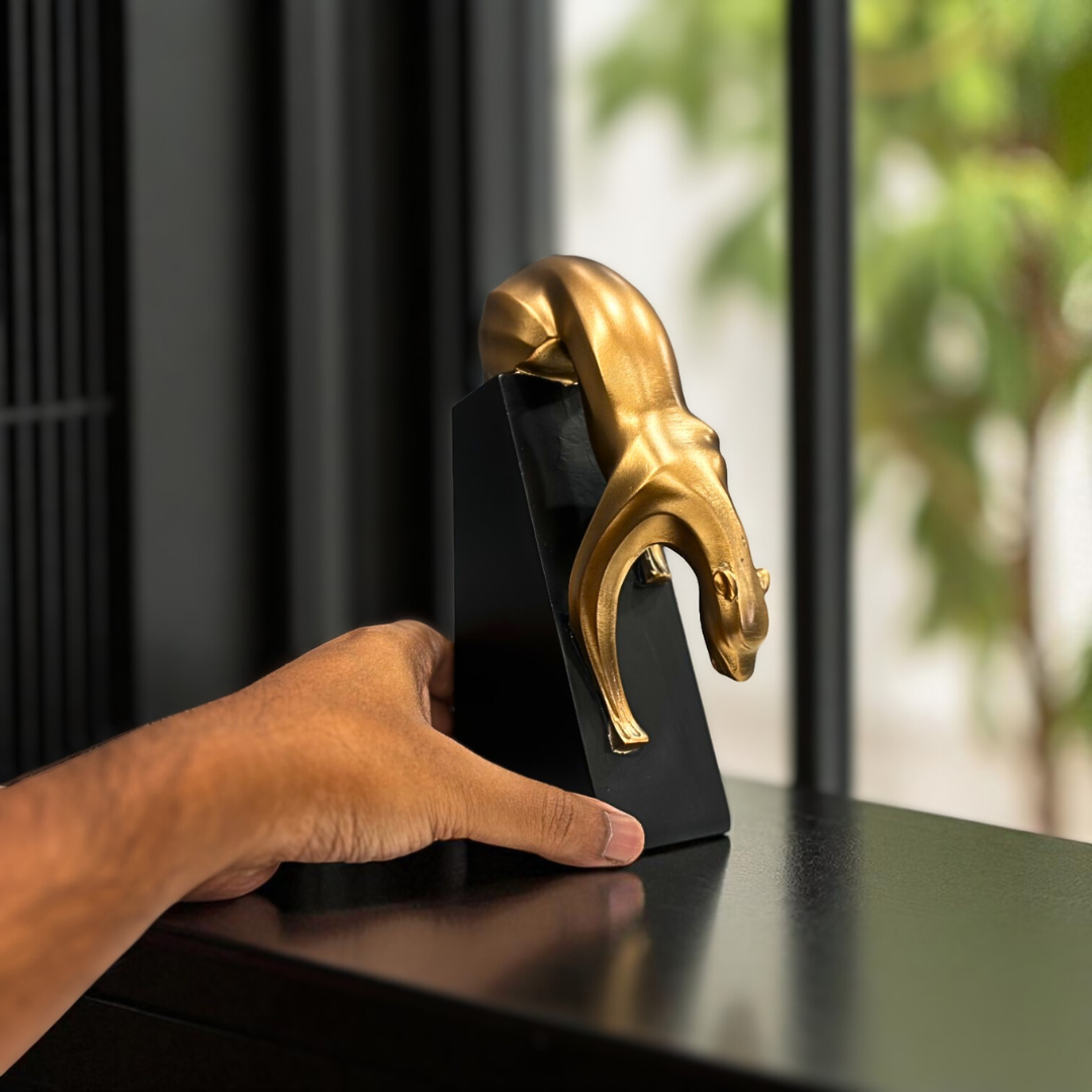 Prowling Panther Resin Sculpture in Bronze Finish