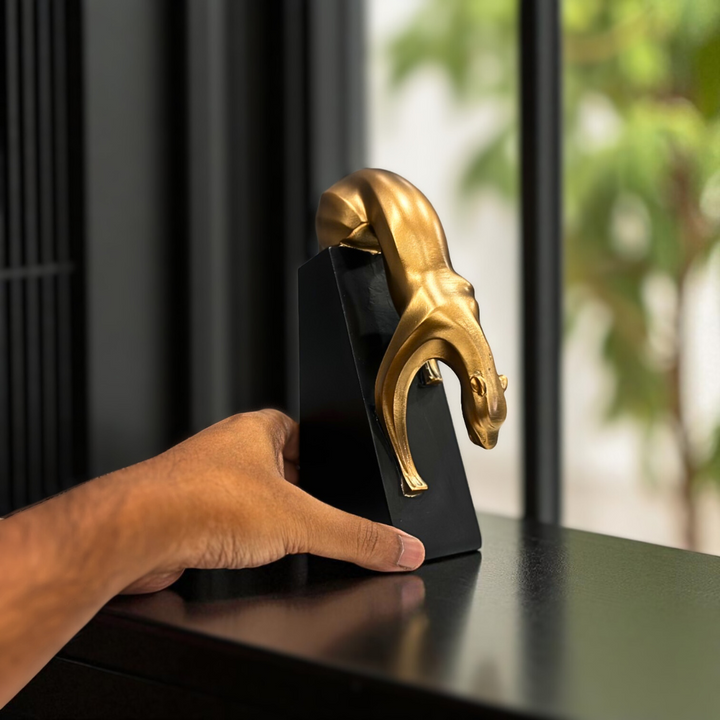 Prowling Panther Resin Sculpture in Bronze Finish