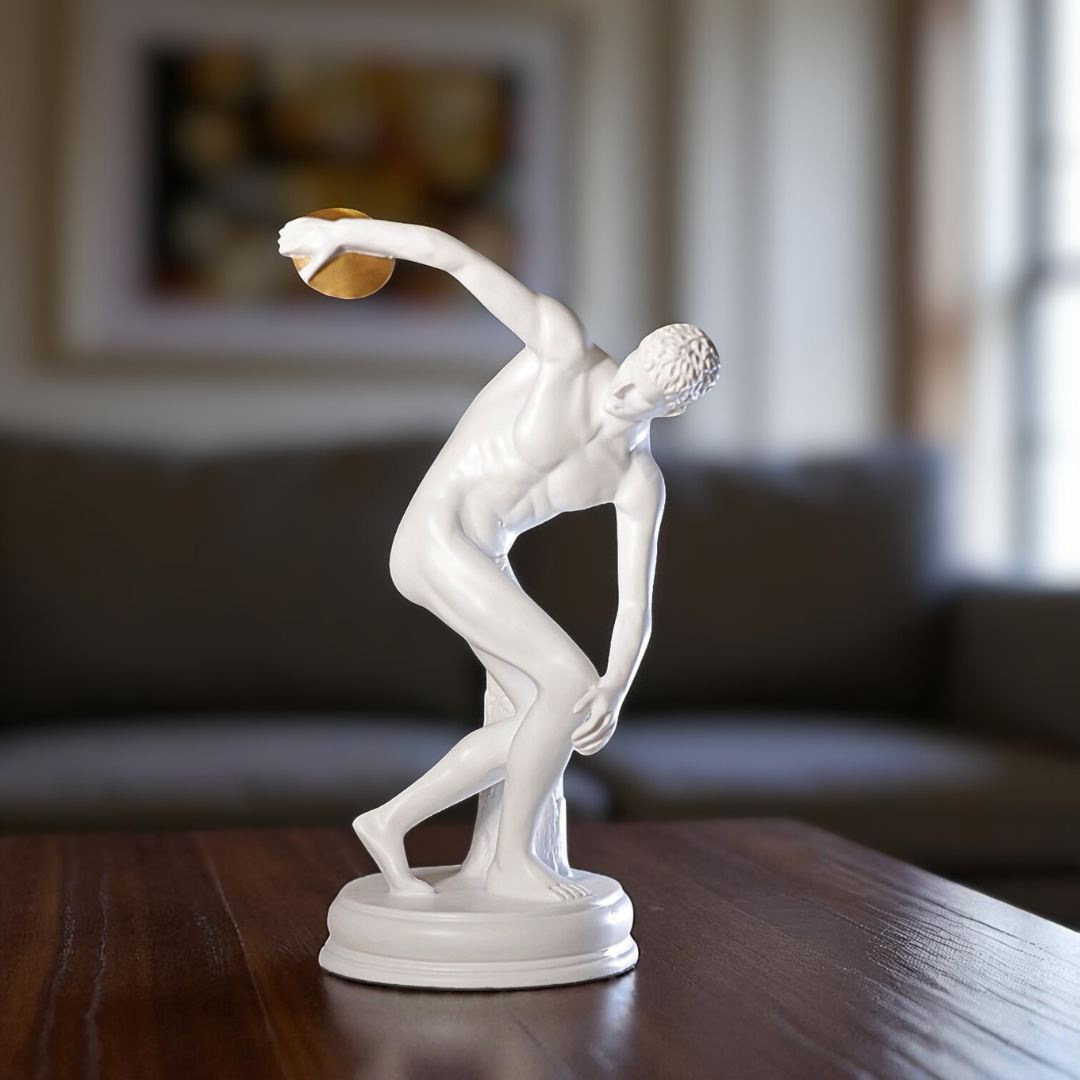 Discus Throwing Athlete Resin Sculpture