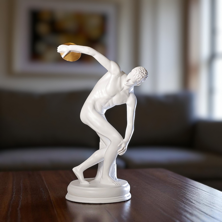 Discus Throwing Athlete Resin Sculpture