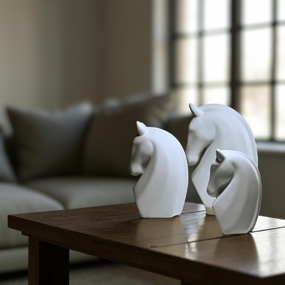 Triple Harmony Horse Resin Decor