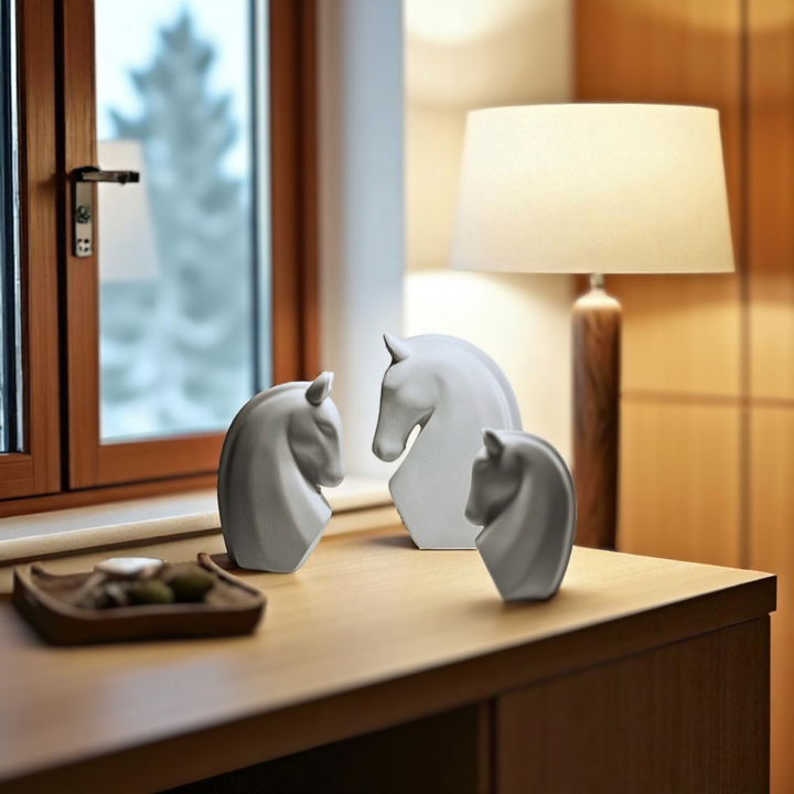 Triple Harmony Horse Resin Decor