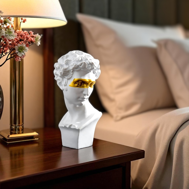 David Bust with Gold Accent - Resin Home Decor Sculpture