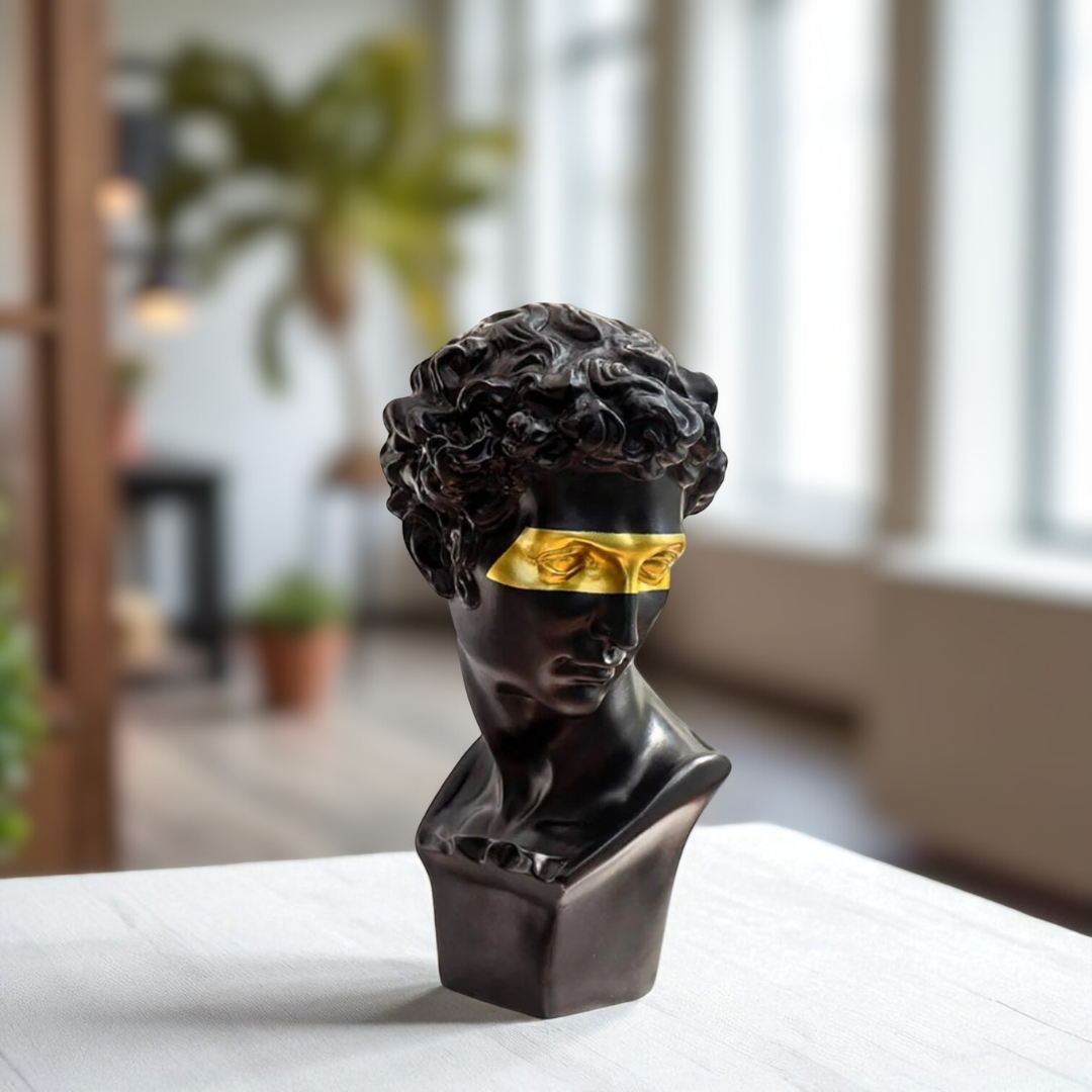 David Bust with Gold Accent - Resin Home Decor Sculpture