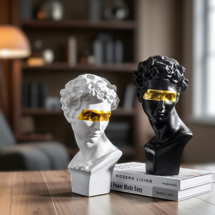 David Bust with Gold Accent - Resin Home Decor Sculpture