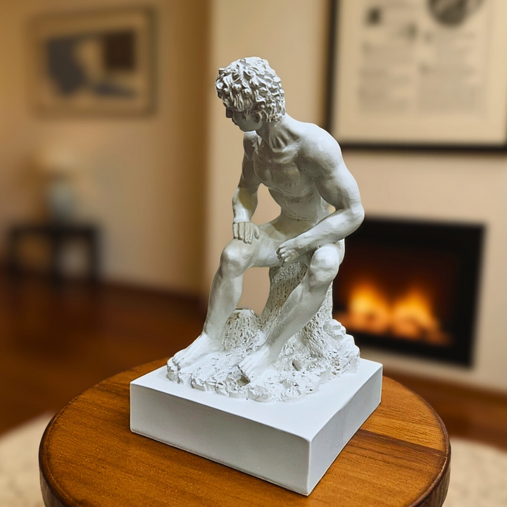 David the Thinker Resin Sculpture