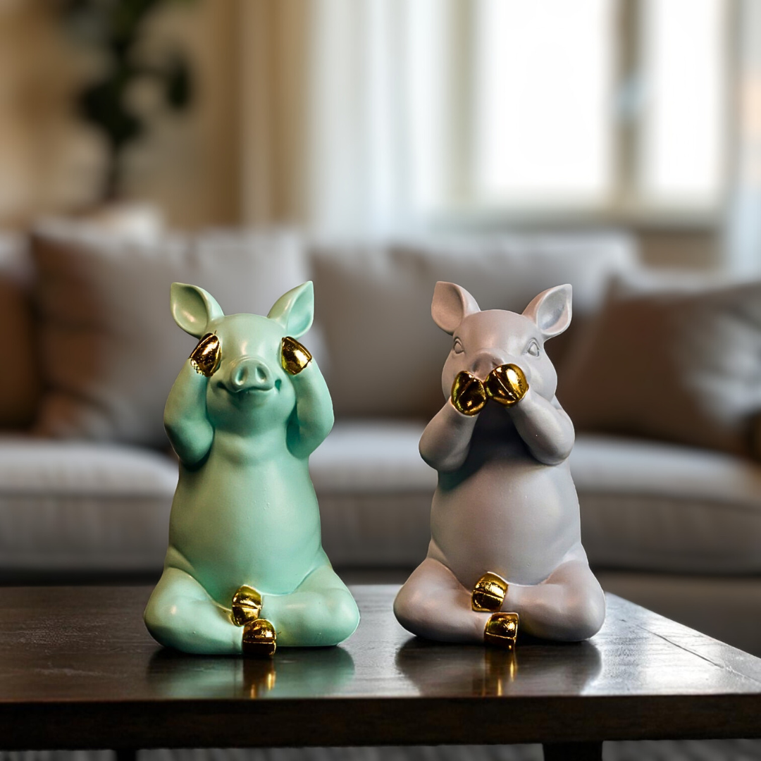 Cute "See No Evil" Resin Sculpture