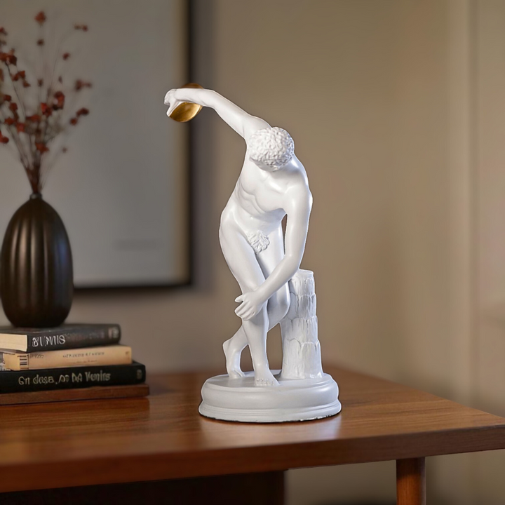 Discus Throwing Athlete Resin Sculpture