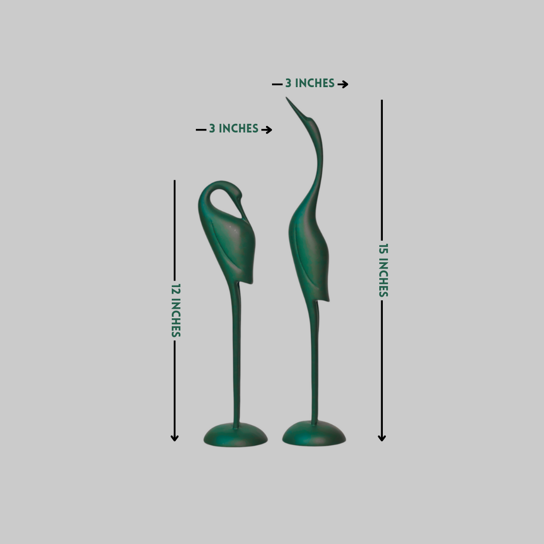 Sleek Stork Pair Decor Resin Sculpture (Set of 2)