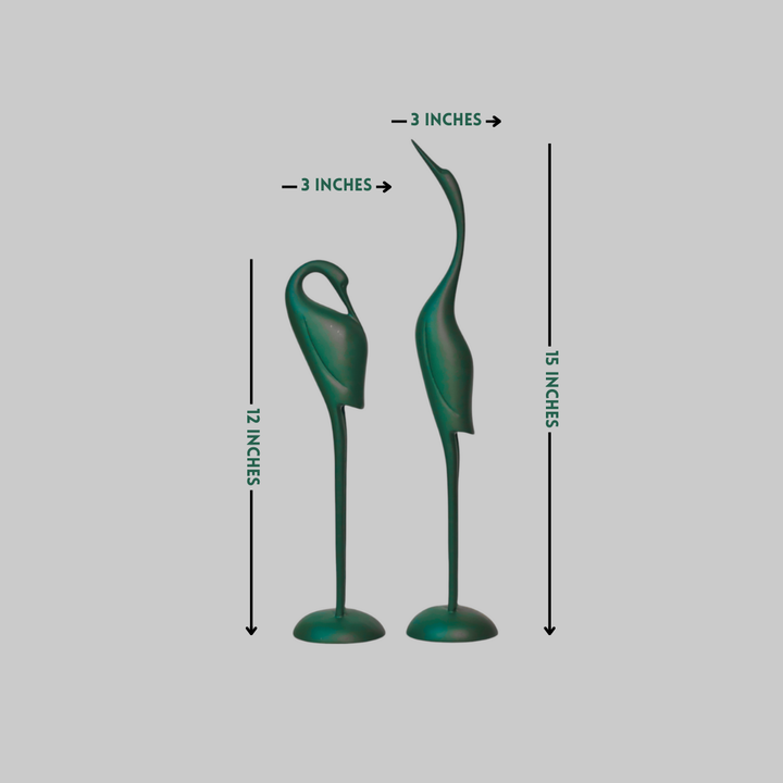 Sleek Stork Pair Decor Resin Sculpture (Set of 2)