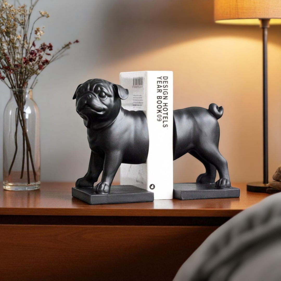 Cute Pup Bookend Resin Sculpture