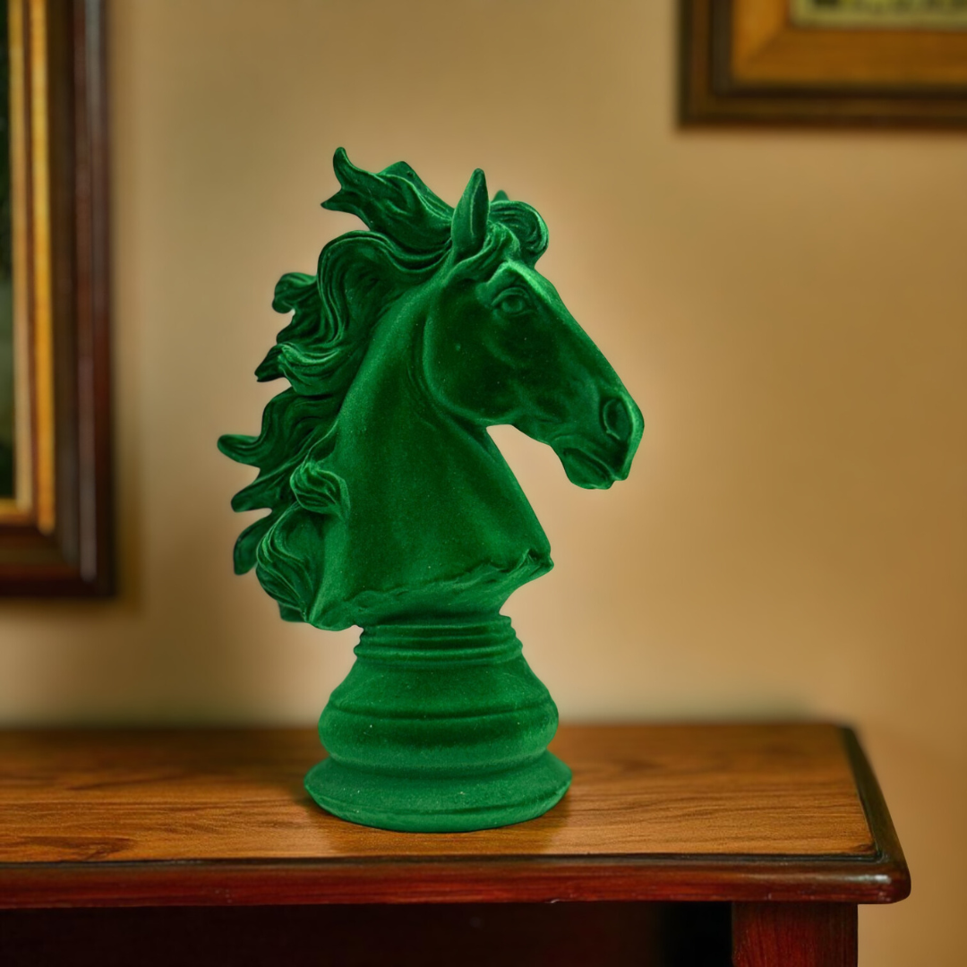 Horse Head Green Velvet Finish
