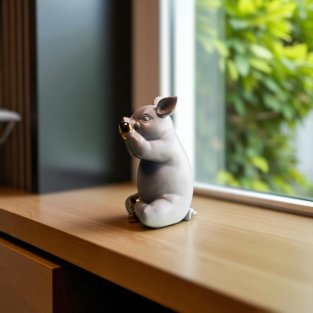 Cute "Say No Evil" Resin Sculpture