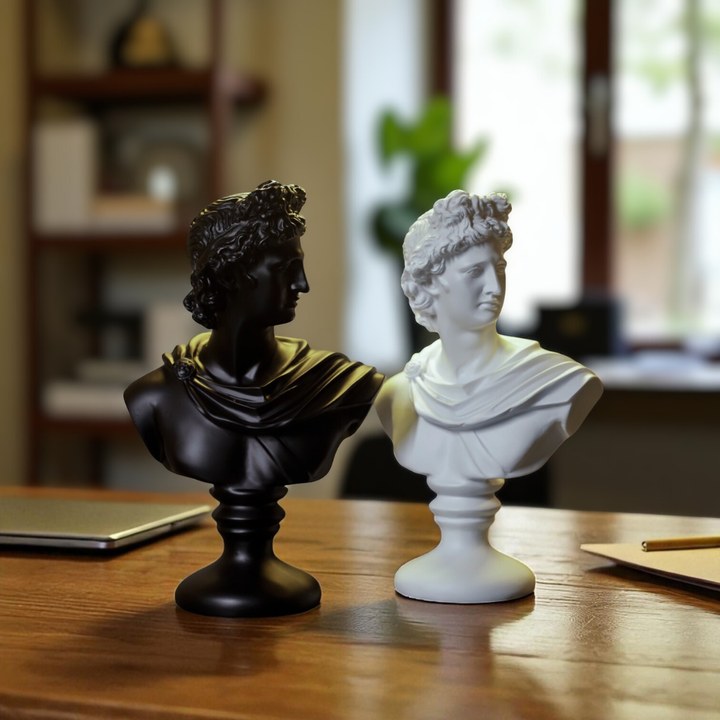 Classic Apollo Bust Resin Sculpture