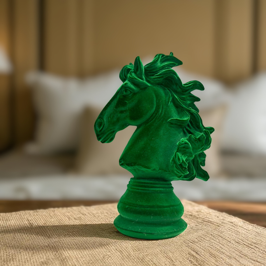 Horse Head Green Velvet Finish