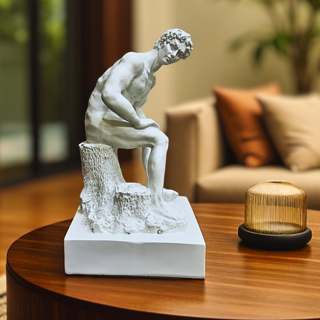 David the Thinker Resin Sculpture