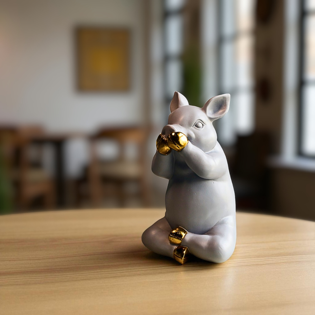 Cute "Say No Evil" Resin Sculpture
