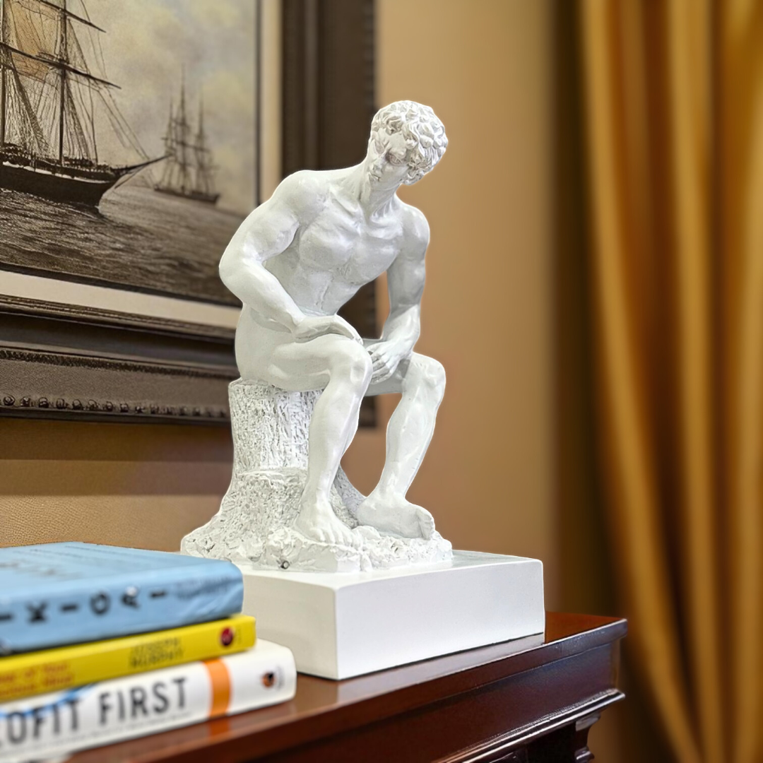 David the Thinker Resin Sculpture