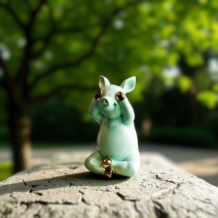 Cute "See No Evil" Resin Sculpture