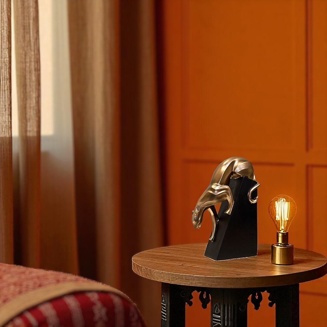 Prowling Panther Resin Sculpture in Bronze Finish