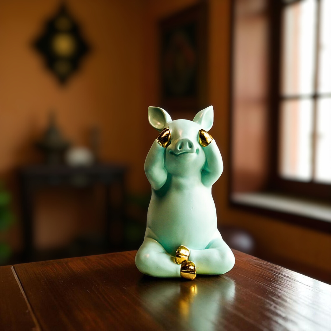 Cute "See No Evil" Resin Sculpture