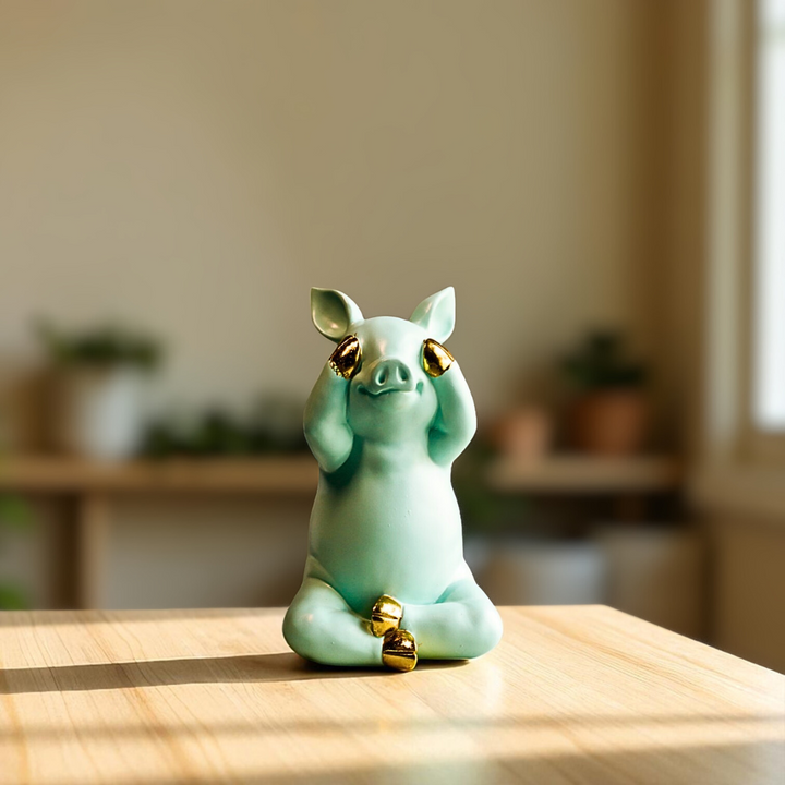 Cute "See No Evil" Resin Sculpture