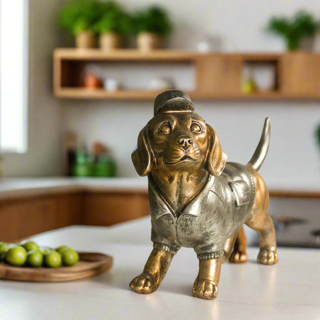 Baseball Pup Resin Sculpture