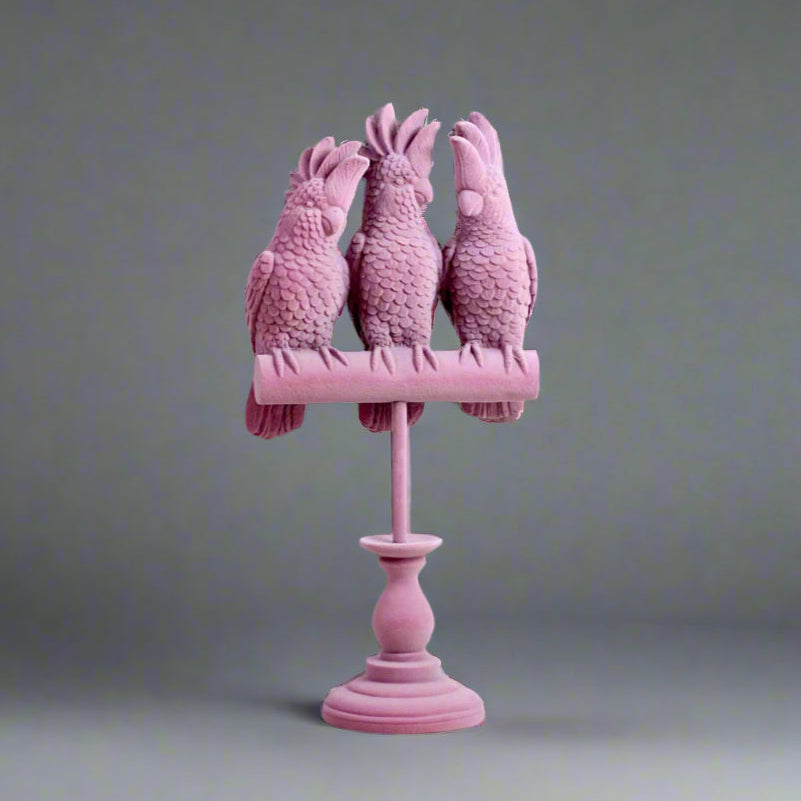 Velvet Pink Cockatoo Trio