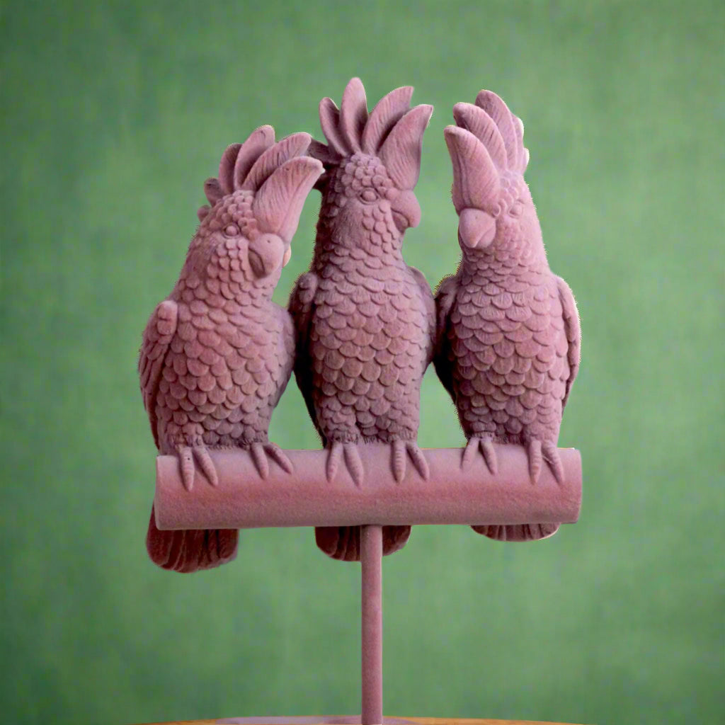 Velvet Pink Cockatoo Trio