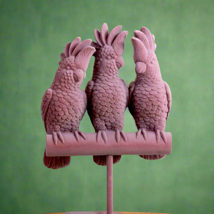 Velvet Pink Cockatoo Trio