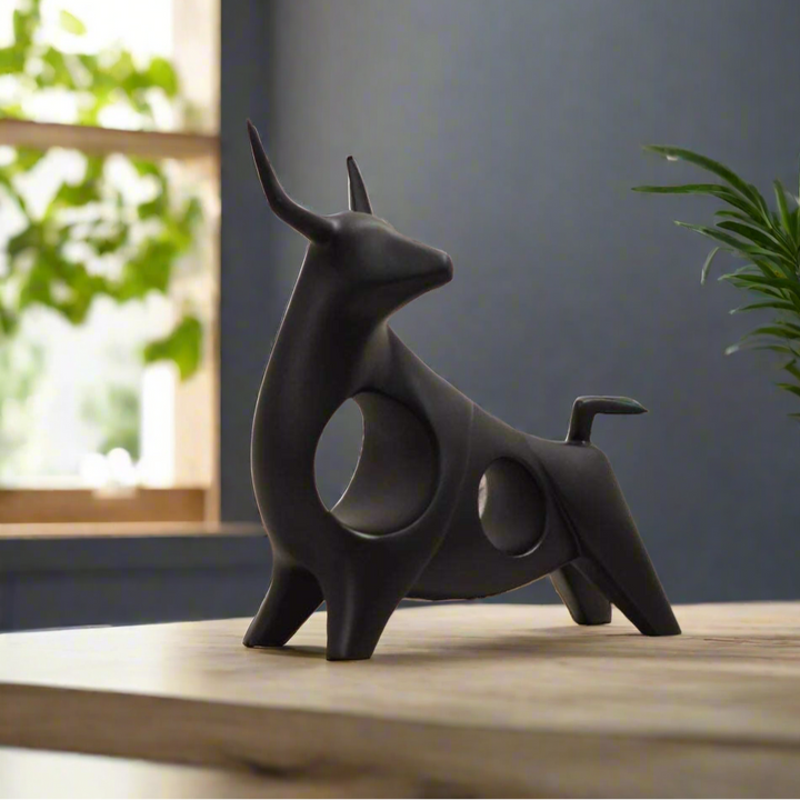 Nordic Bull Resin Sculpture