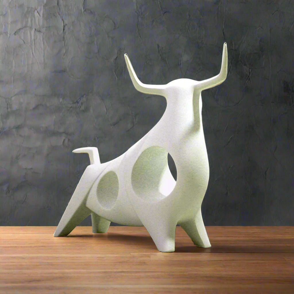 Nordic Bull Resin Sculpture