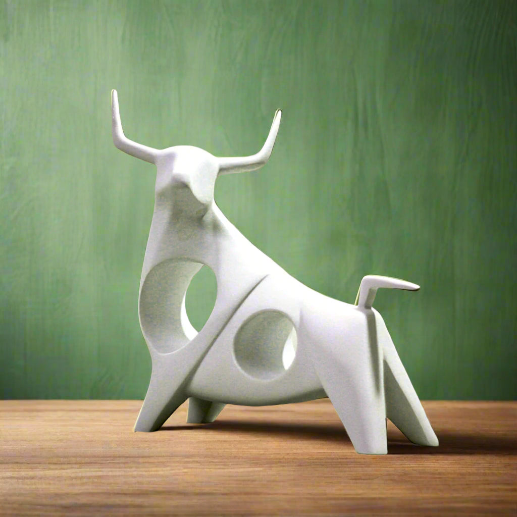 Nordic Bull Resin Sculpture
