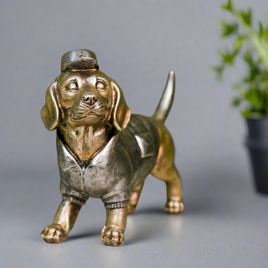 Baseball Pup Resin Sculpture