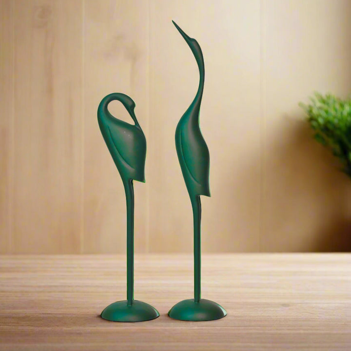 Sleek Stork Pair Decor Resin Sculpture (Set of 2)