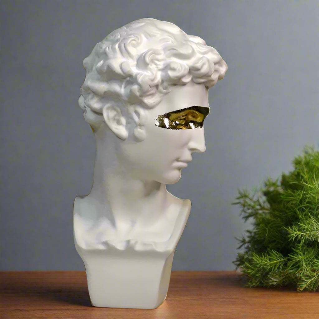 David Bust with Gold Accent - Resin Home Decor Sculpture
