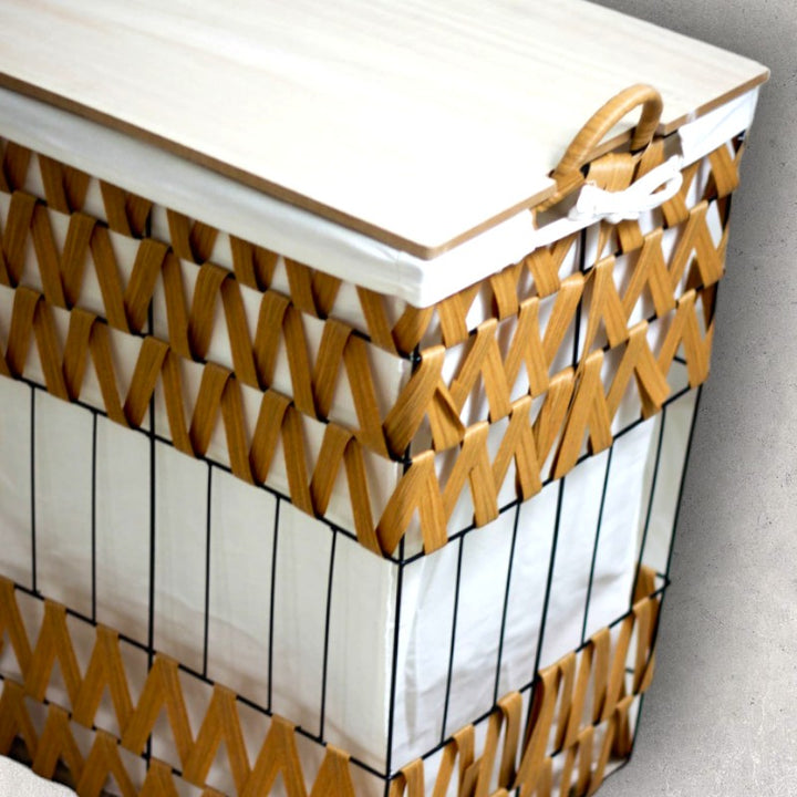 Wired Fabric Laundry Baskets with Cover