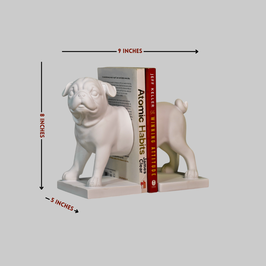 Cute Pup Bookend Resin Sculpture