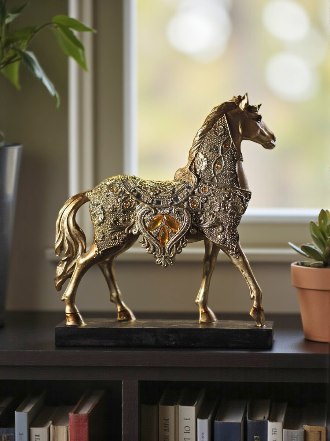 Strolling Royal Horse Resin Sculpture