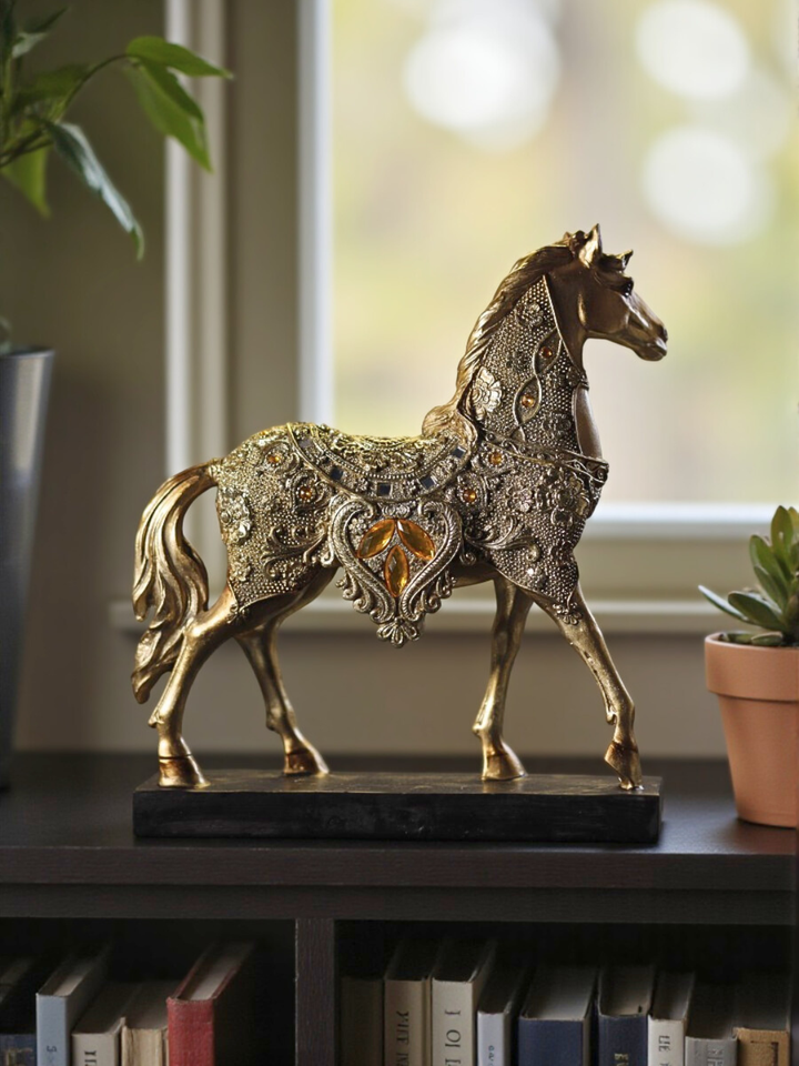 Strolling Royal Horse Resin Sculpture