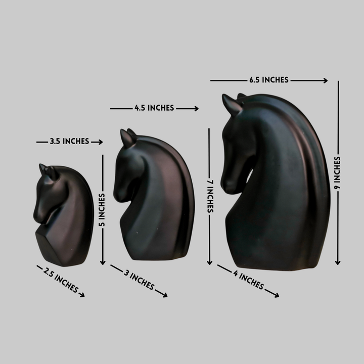 Triple Harmony Horse Resin Decor