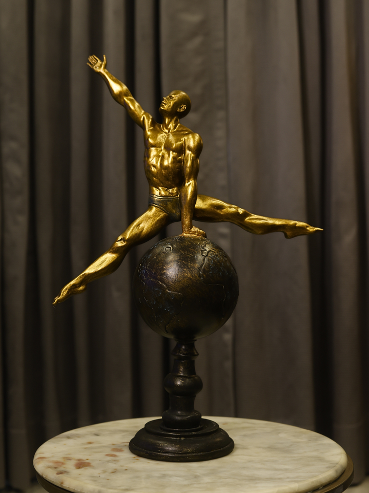 The Golden Balance Resin Statue