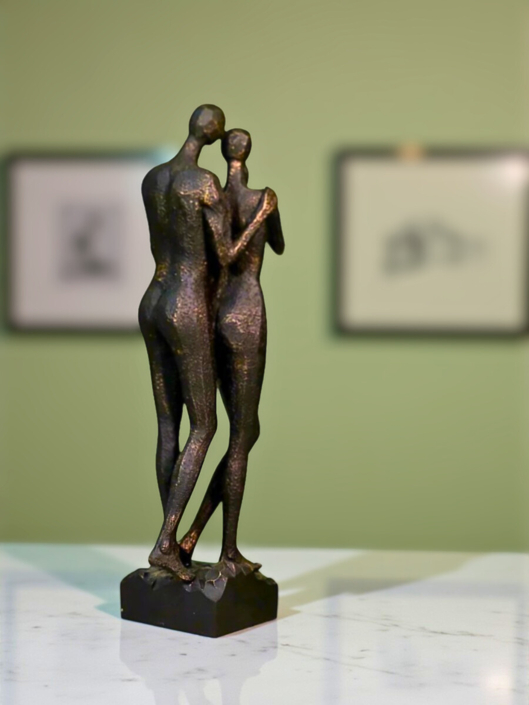 Lovers in Arms Resin Sculpture